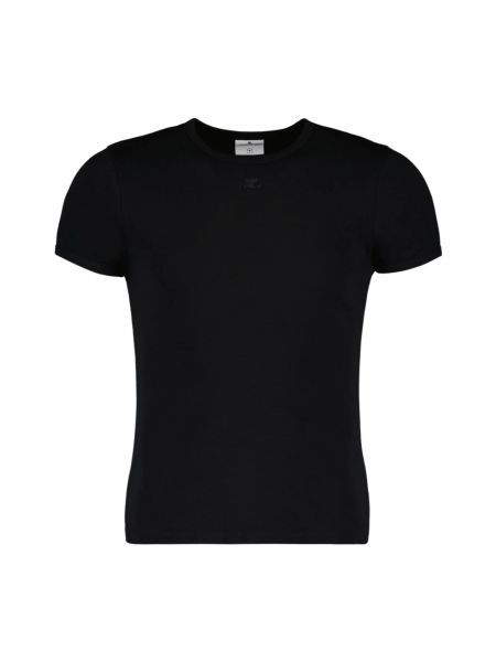 T-shirt mit kurzen ärmeln Courreges schwarz