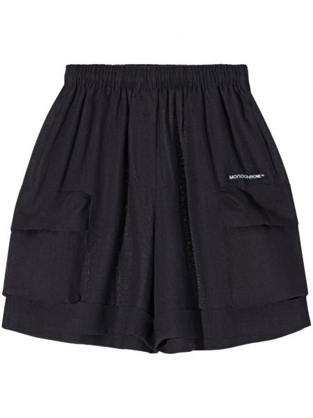 Ensfarvet cargo shorts Monochrome sort