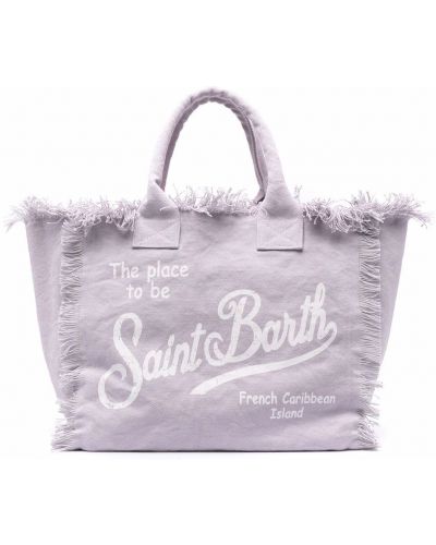 Τσάντα shopper με σχέδιο Mc2 Saint Barth μωβ