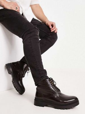 Бордовые ботинки на шнуровке H by Hudson Exclusive Amos