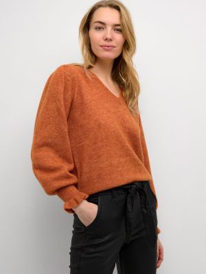 Меланжов пуловер Cream оранжево
