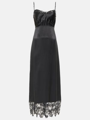 Платье миди из шелкового атласа с бантом Simone Rocha черный