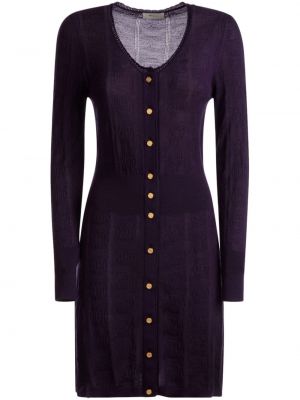 Vestito lungo di lana in maglia Bally viola