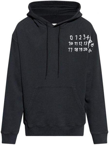 Baskılı hoodie Mm6 Maison Margiela siyah