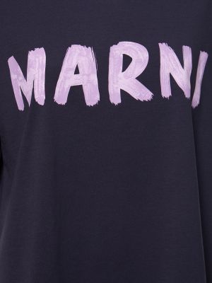T-shirt en coton en jersey oversize Marni bleu
