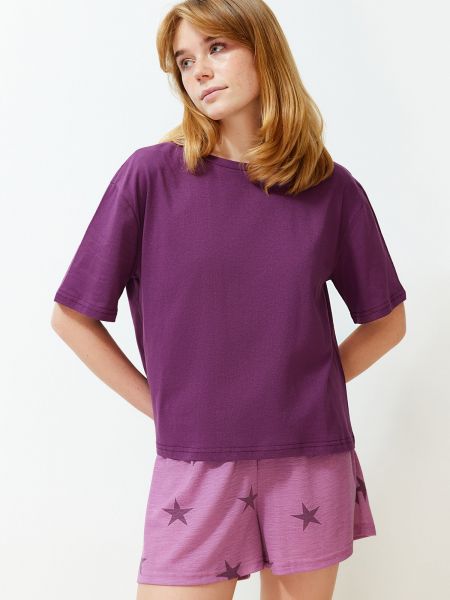 Csillag mintás kötött pamut pizsama Trendyol