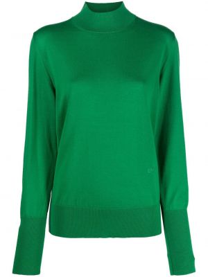 Pull en laine à col montant Erika Cavallini vert