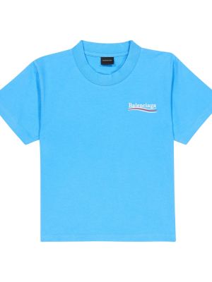 Jersey puuvilla t-paita tytöille Balenciaga Kids sininen