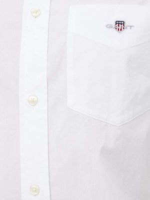 Koszula na guziki bawełniana puchowa Gant biała