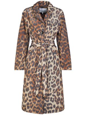 Kabát s potlačou s leopardím vzorom Ganni