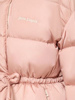 Péřová bunda z nylonu Palm Angels růžová