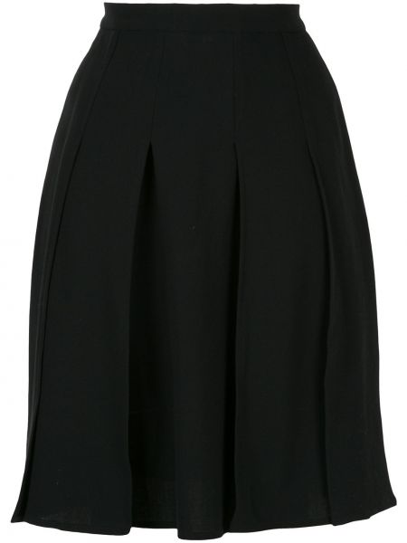 Falda larga plisada Chanel Pre-owned negro