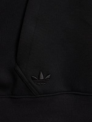 Bombažna jopa s kapuco Adidas Originals črna
