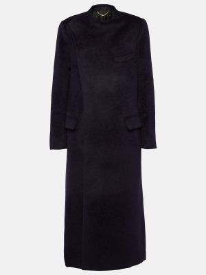 Фиолетовое шерстяное пальто из альпаки Victoria Beckham
