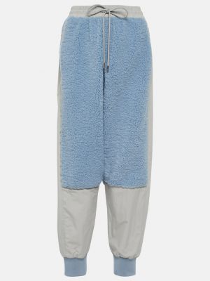 Спортивные брюки из искусственной овчины со вставками Jw Anderson синий