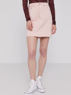 Bavlněné džínová sukně Levi's - růžová