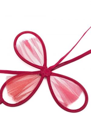 Ceinture en soie à fleurs avec applique Nensi Dojaka rose