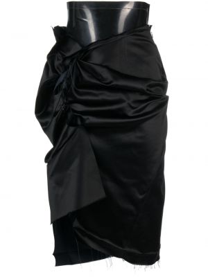 Saténové pouzdrová sukně Maison Margiela černé