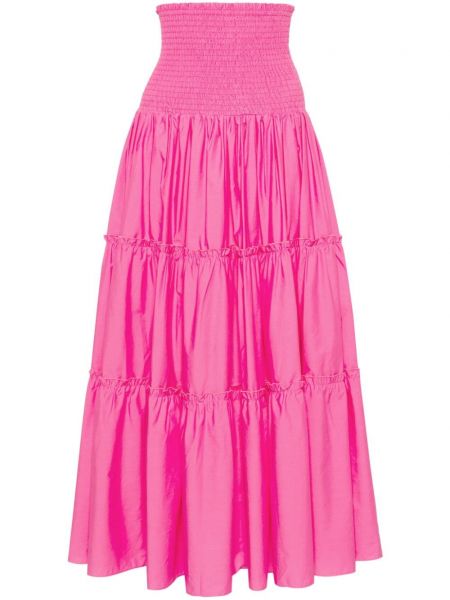 Βαμβακερή maxi φούστα Twinset ροζ