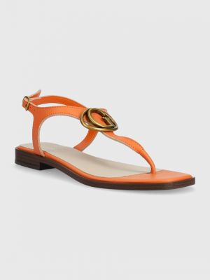 Kožne sandale s platformom Guess narančasta