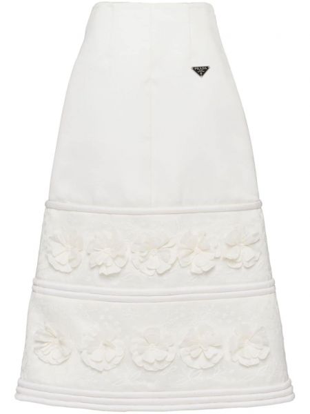 Trapézová sukňa Prada biela