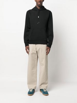 Siuvinėtas megztas medvilninis džemperis su gobtuvu Polo Ralph Lauren juoda