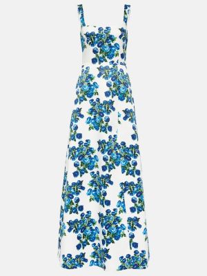 Květinové dlouhé šaty Emilia Wickstead modré
