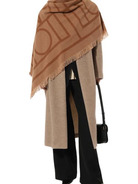 Кашемировый шерстяной шарф TotÊme коричневый