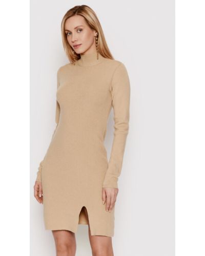DeeZee Kötött ruha Ancona LF039 Bézs Slim Fit