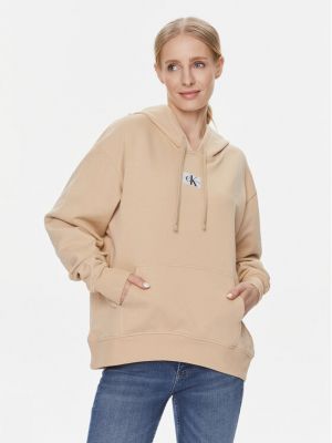 Sportinis džemperis oversize Calvin Klein Jeans smėlinė