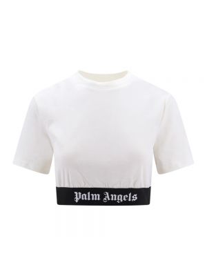 Koszulka z okrągłym dekoltem Palm Angels biała