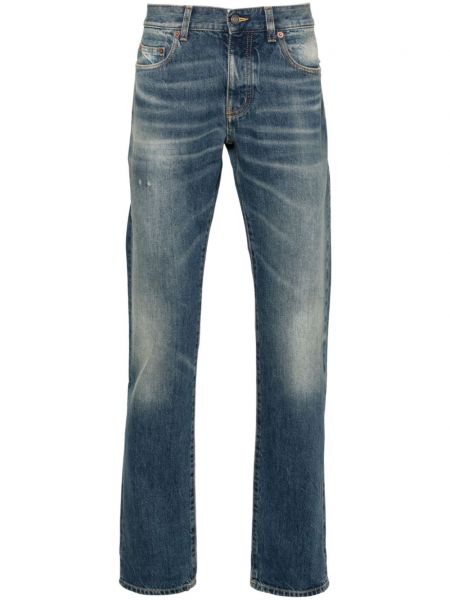 Slim fit priliehavé skinny fit džínsy s nízkym pásom Saint Laurent modrá