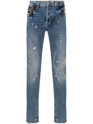 Straight fit džíny s oděrkami Philipp Plein