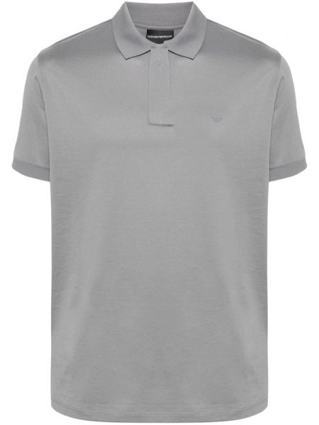 Памучна поло тениска Emporio Armani сиво