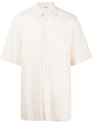 Βαμβακερό πουκάμισο με διαφανεια Jil Sander μπεζ