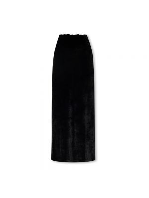 Welurowa długa spódnica Balenciaga czarna