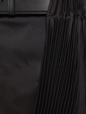 Plisovaná kožená sukňa Peter Do čierna