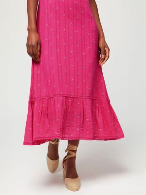 Жаккардовый сарафан с вышивкой Aspiga розовый