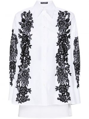 Βαμβακερό πουκάμισο με δαντέλα Dolce & Gabbana