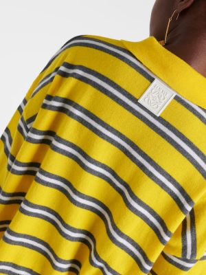 Svītrainas vilnas polo krekls Loewe dzeltens