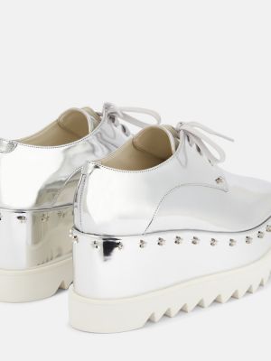 Pantofi brogue cu platformă cu nasturi Stella Mccartney argintiu
