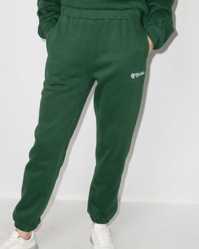 Pantalones de chándal con bordado Danielle Guizio verde