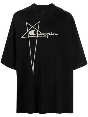 T-krekls ar apdruku Rick Owens X Champion melns
