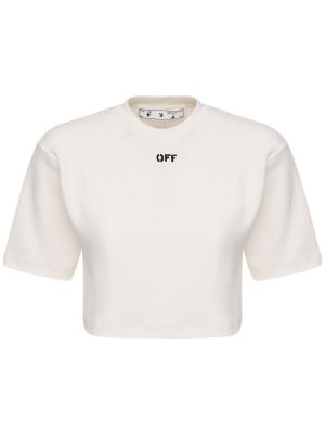 T-shirt i bomull i jersey Off-white vit