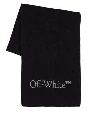 Bufanda de lana de punto Off-white