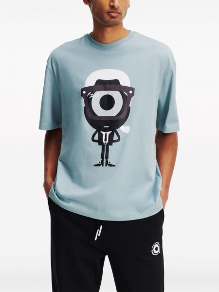 Koszulka bawełniana z nadrukiem oversize Karl Lagerfeld