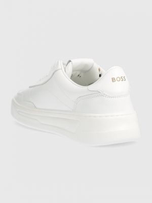 Bőr sneakers Boss fehér