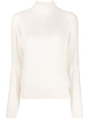 Пуловер с дантела Ermanno Scervino бяло