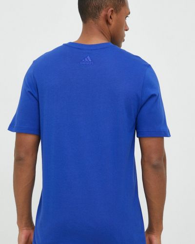 Pamut póló Adidas kék