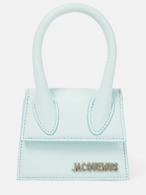 Kožená kožená nákupná taška Jacquemus modrá
